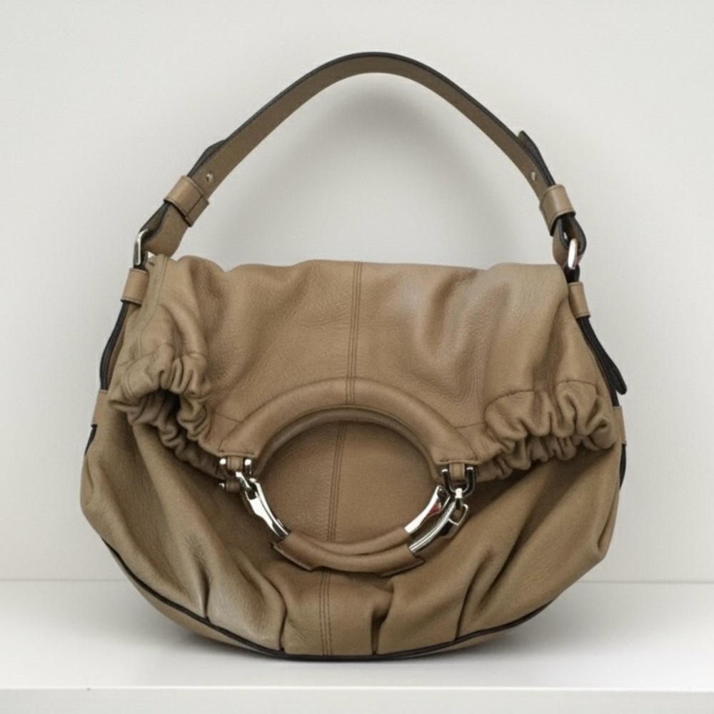 NWOT Escada nude calf hobo made in Italy